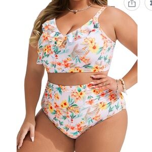 Floral High-Waisted Bikini Set